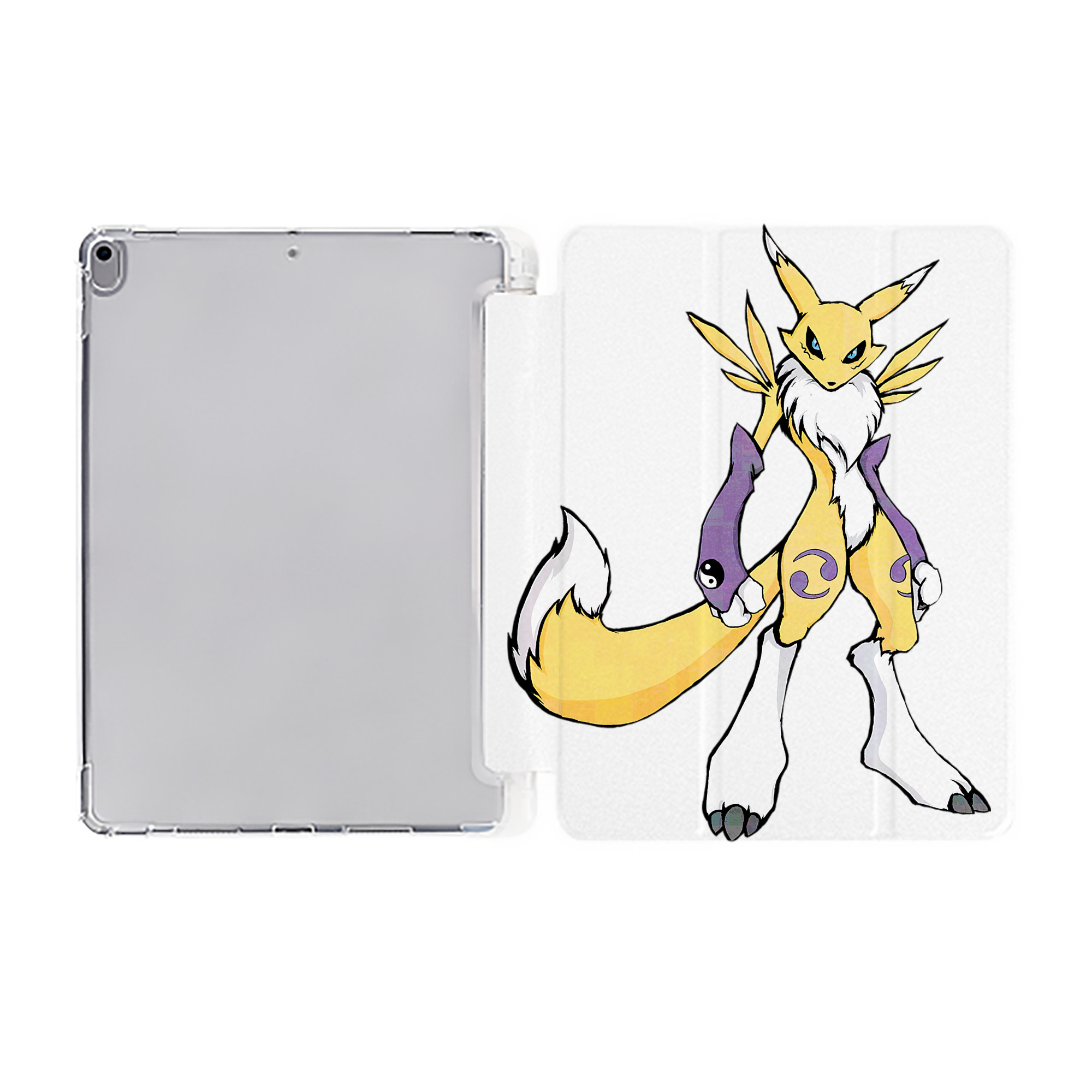 （画像用） Digimon デジタルモンスター/デジモン IPad ケース ペン収納付き 三つ折りスタンド PUレザー×シリコン 対応機種9.5/10.5/10.9インチ